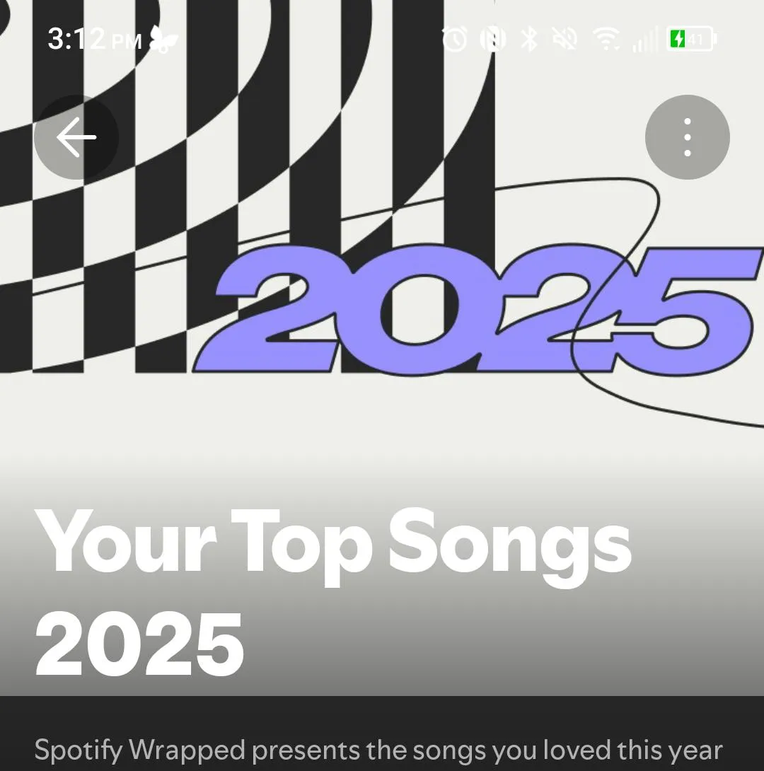 Spotify Wrapped 2025 screen titled Your Top Songs 2025